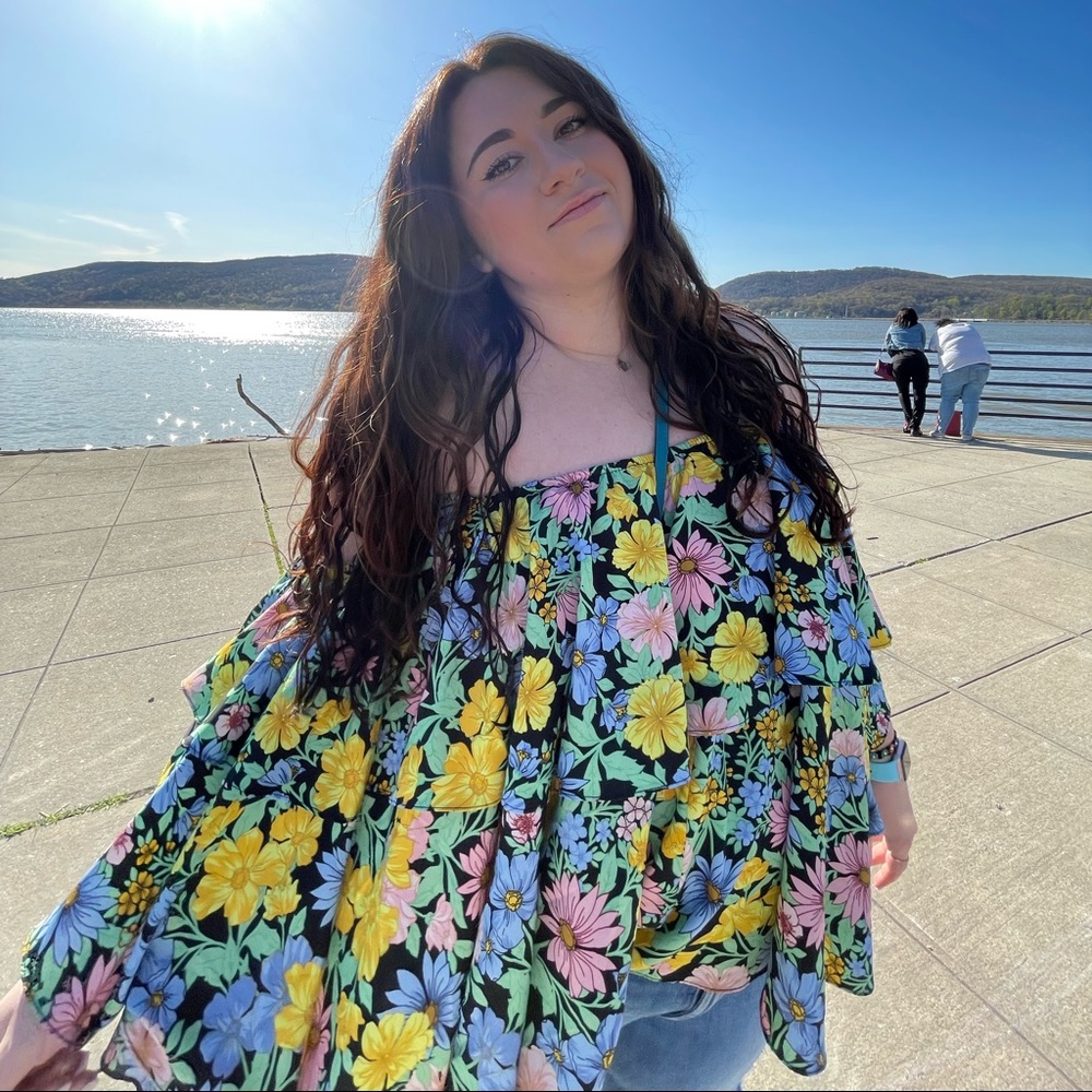Off The Shoulders Floral Blouse